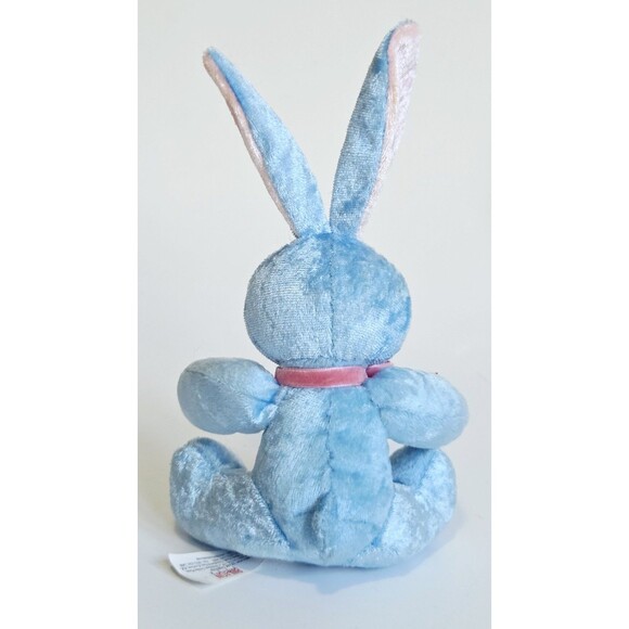 Billion Team Limited Bunny Rabbit Plush Blue Stuffed Toy Embroidered Carrot 7" - Picture 5 of 13